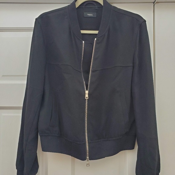 Theory Jackets & Blazers - Theory Black Zip-up Shell